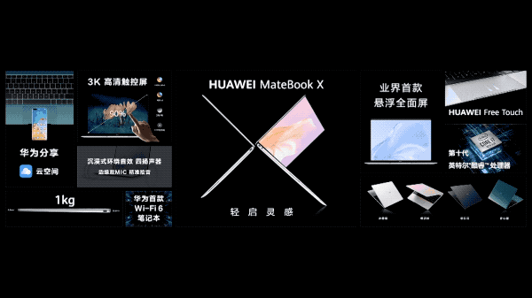 华为_余承东_余总_发布会现场_两指夹MateBook X.gif